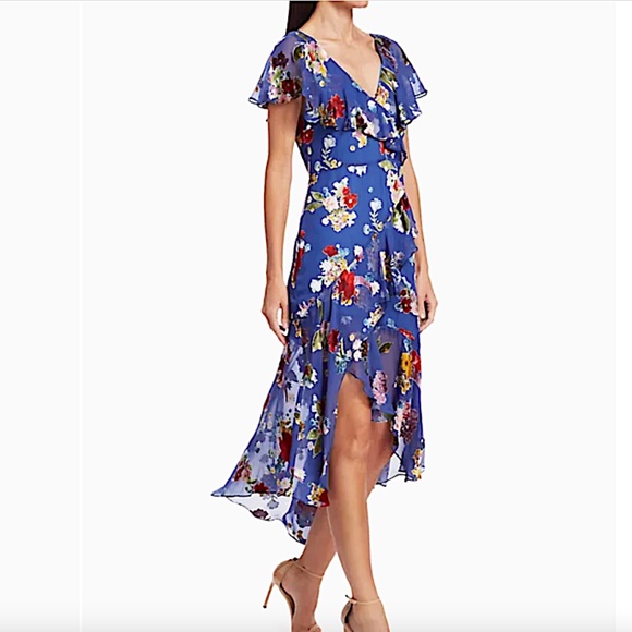Alice + OliviaElectra Ruffled Floral Midi Dress